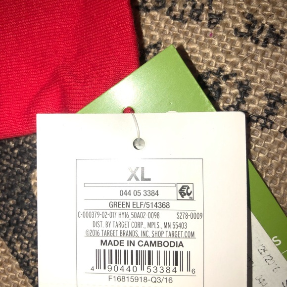 Target Brand NWT! Christmas  514368 Elf Green/Red Striped Pajama Sweater - Picture 5 of 12